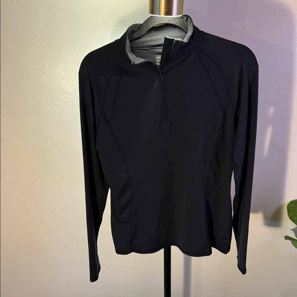 Nils Black Long Sleeve Quarter-Zip med. Womens outerwear preppy cool weather EUC